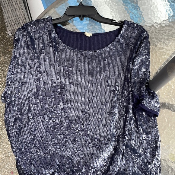 J. Crew Tops - J.crew sequin short sleeve top Medium